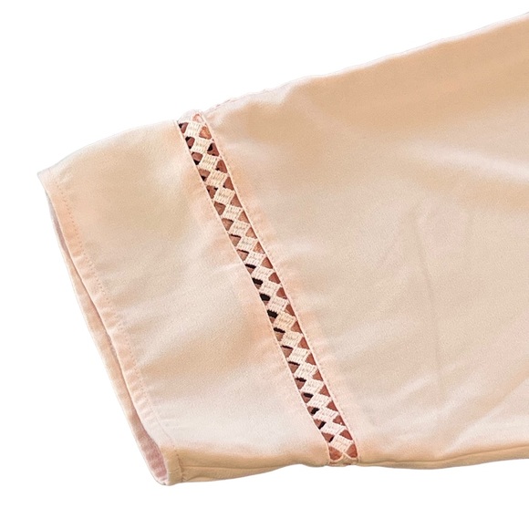 NWT Talbots Womens Pale Pink Blouse Top Cutouts Long Sleeved Zip Side size 3X - Picture 3 of 12